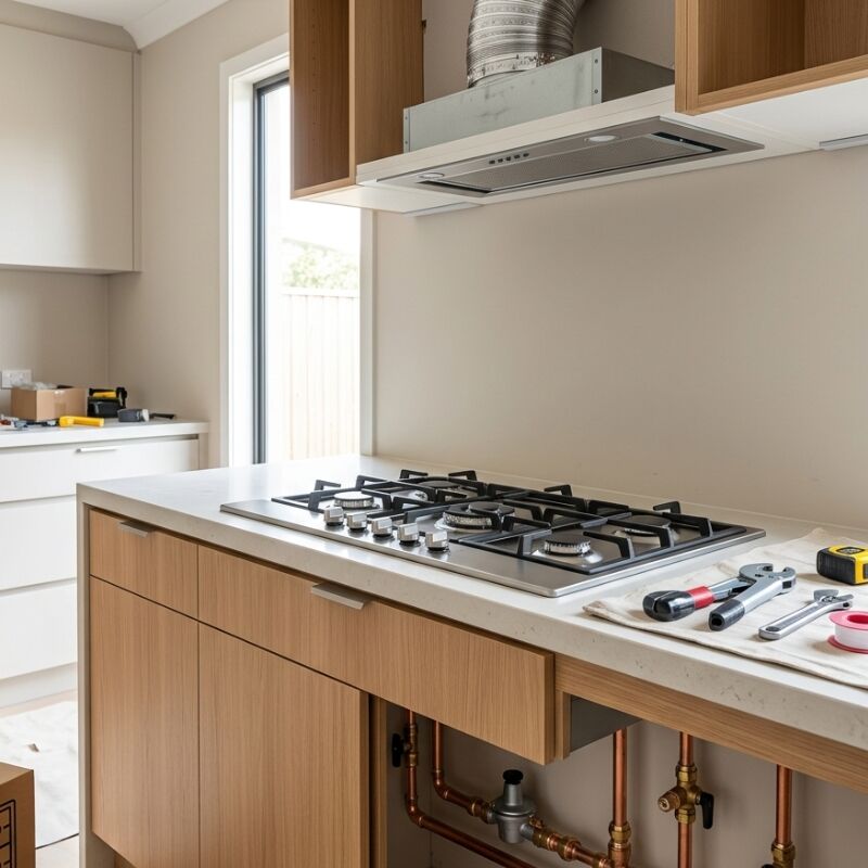 Gas fitting for a Sydney kitchen renovation with new gas cooktop installation
